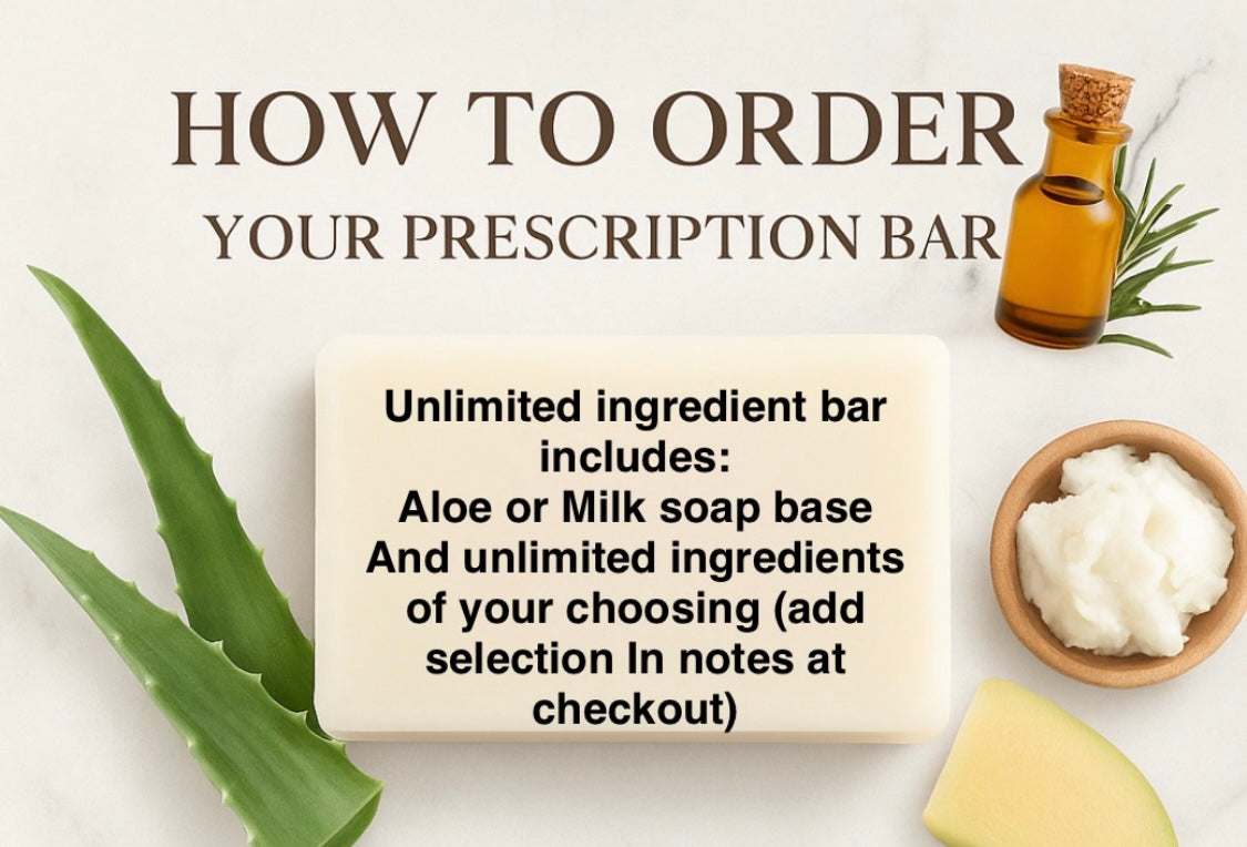 Prescription RX Bar Fully Customizable Soap Bar for Face and Body